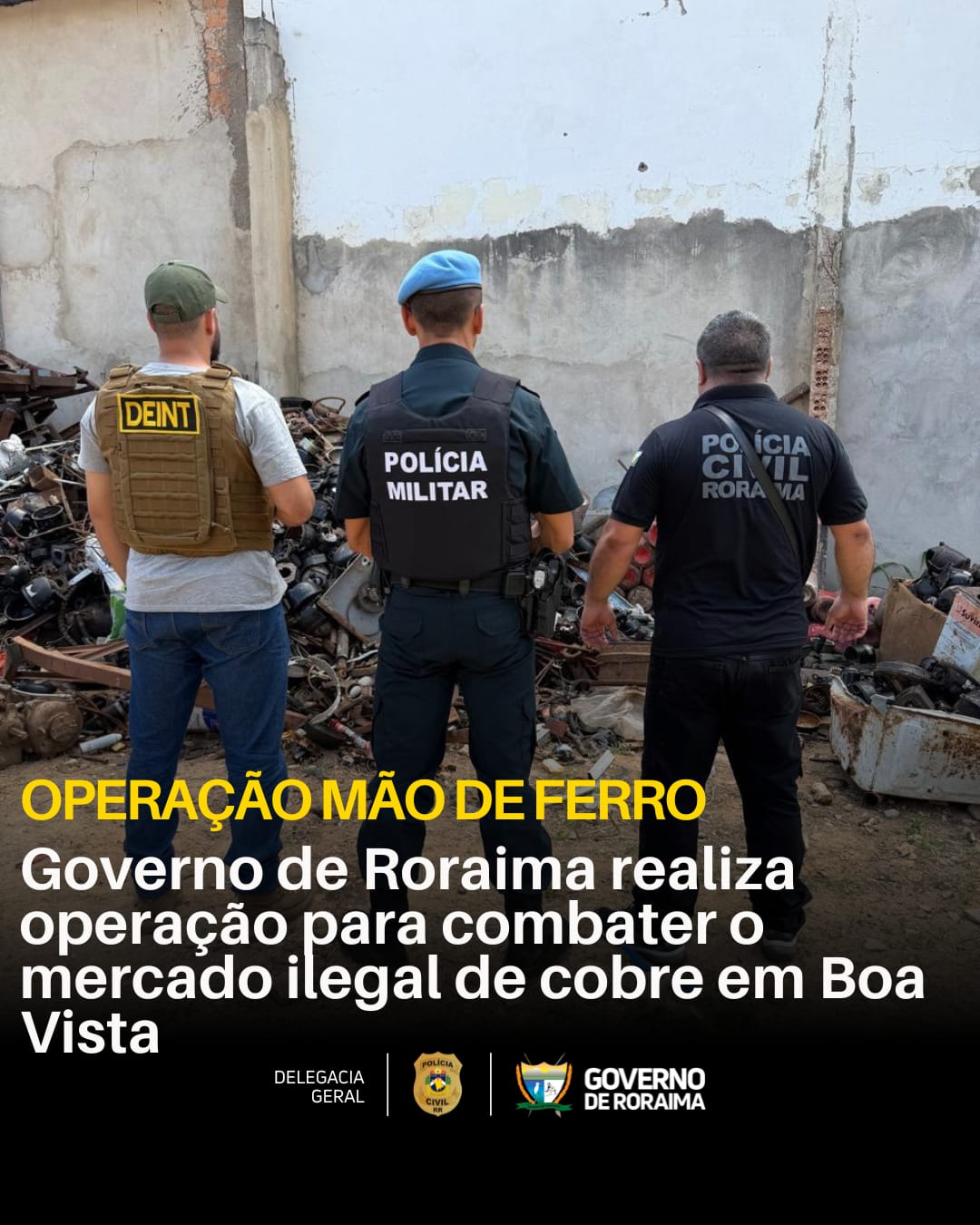 Governo de Roraima intensifica combate ao comércio ilegal de cobre em Boa Vista