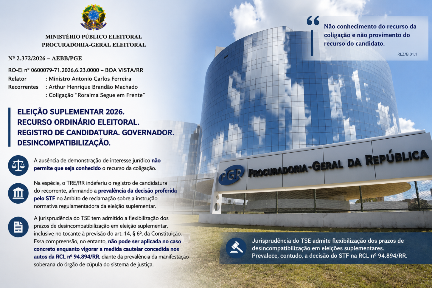 PGE pede ao TSE rejeição de recurso de Arthur Henrique e manutenção de inelegibilidade