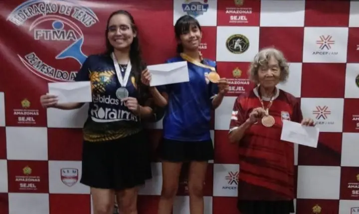 Nova aposta: Isabella Vilaça coloca Clube LiveTT no pódio da Liga Amazonense de Tênis de Mesa 