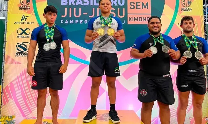 Topo de pódio nacional: Fernando Hallysson assegura ouro duplo no Campeonato Brasileiro NoGi da CBJJ